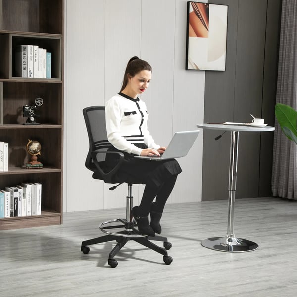 Vinsetto ergonominen mesh-kangas ty&ouml;tuoli, s&auml;&auml;dett&auml;v&auml;, musta