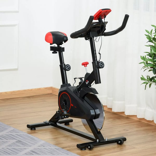 HOMCOM Indoor Cykeltræner Cycling Bike Træner Hjemmegym Fitnesscykel 85 x 46 x 114 cm
