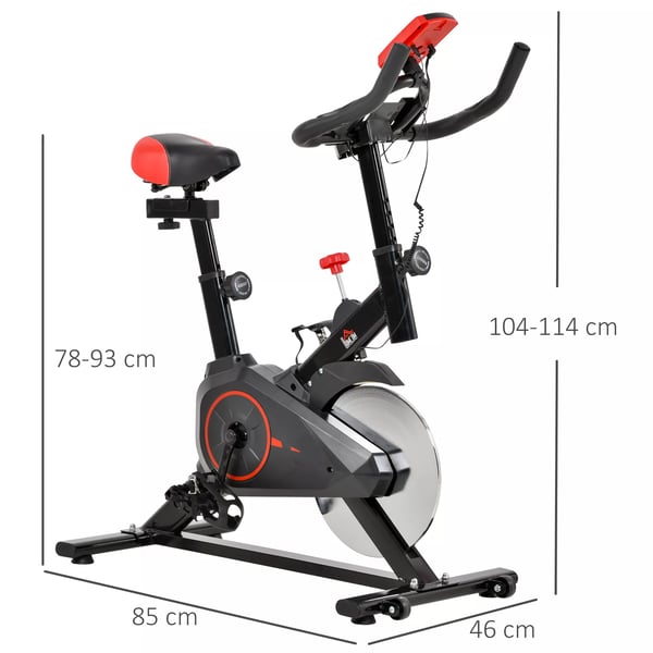 HOMCOM Indoor Cykeltræner Cycling Bike Træner Hjemmegym Fitnesscykel 85 x 46 x 114 cm