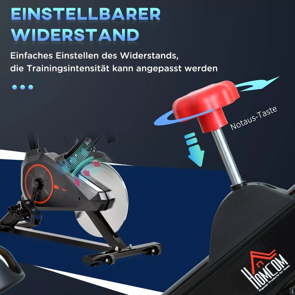 HOMCOM Indoor Cykeltræner Cycling Bike Træner Hjemmegym Fitnesscykel 85 x 46 x 114 cm