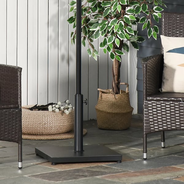 Outsunny parasolfod parasolholder, til Ø35/38/48 mm, metal, sort, 45x45x39 cm