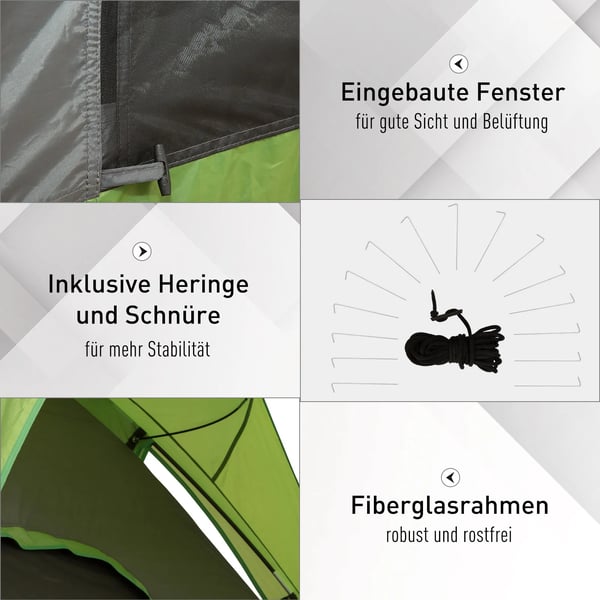 Outsunny Biltelt | Polyester | Grønt | 4-5 personer | 300x300x230 cm