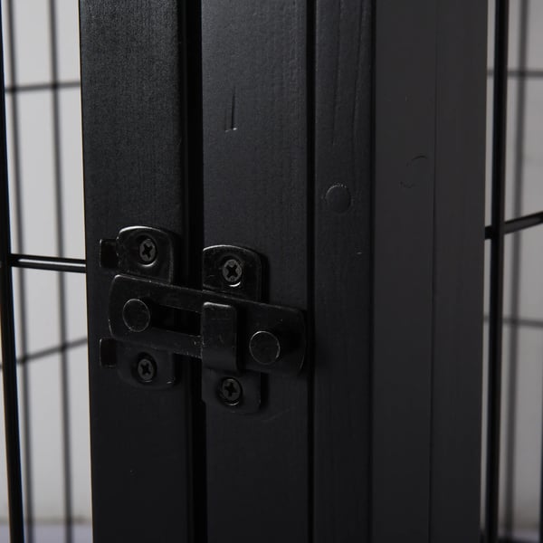 PawHut Hundehus med Bordplade, Sort MDF, 81x58,5x66 cm
