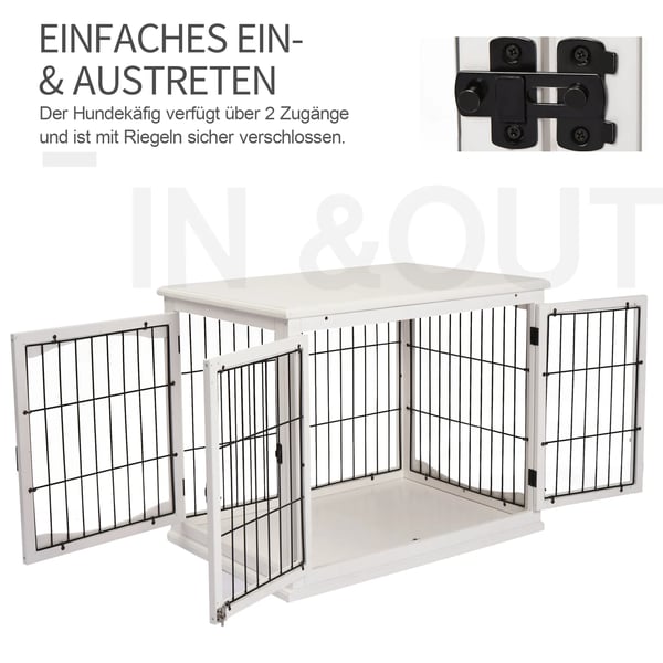 PawHut Koirankoppi MDF Valkoinen 81x58.5x66cm