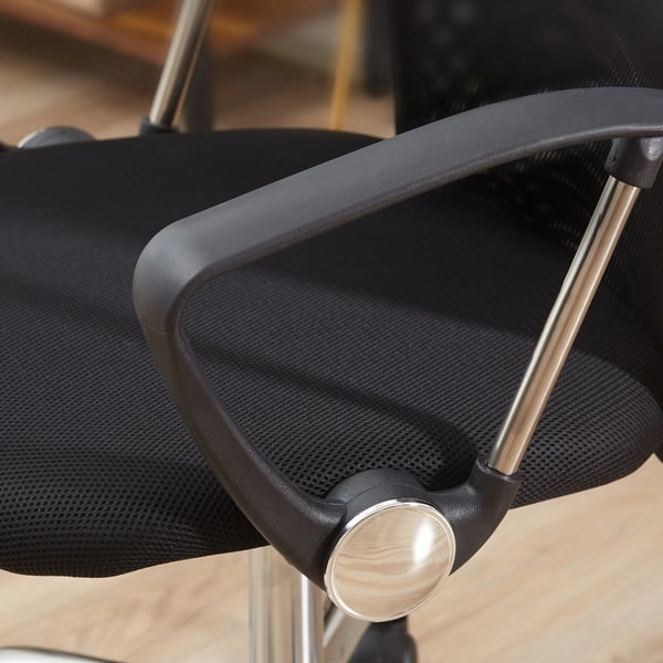 HOMCOM Ergonomisk kontorstol, gamingstol, drejestol med vippefunktion, højdejusterbar skrivebordsstol, skum, net, sort
