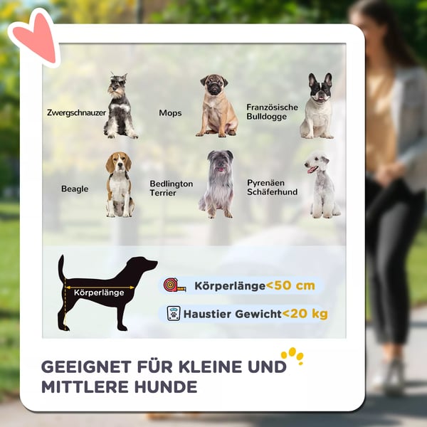PawHut Foldbar Hundevogn til op til 20 kg, Hundeklapvogn med Pude og Netvindue, Oxfordstof, Grå