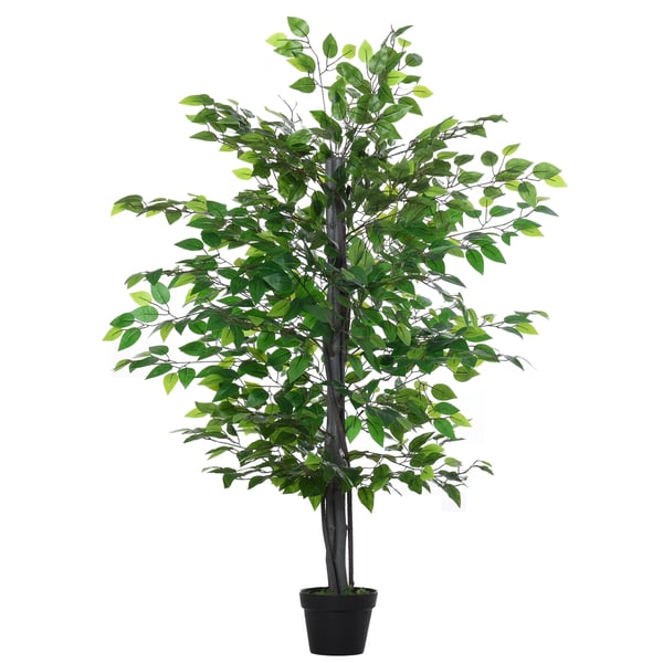 Outsunny Keinotekoinen Banyan Puu Luonnollisen Näköinen Vihreä PE/PP Sementti Sisä-/Ulkokäyttöön 20x145cm
