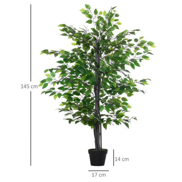 Outsunny Kunstig Banyantræ - Naturlignende Dekoration af PE, PP, Cement - 756 blade - 20x145cm