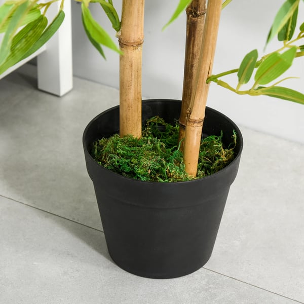 Outsunny Keinotekoinen bambu Koristeellinen kasvi, 120cm, Vihreä - Sisä-/ulkokäyttöön