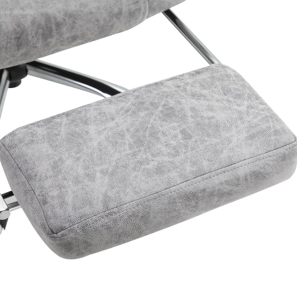 Massagestol - Ergonomisk Kontorstol med Värme, Vibration & Fotstöd - Grå Polyester
