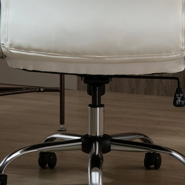 Vinsetto Kontorstol - Ergonomisk Drejestol med PU-Læder, Hvid