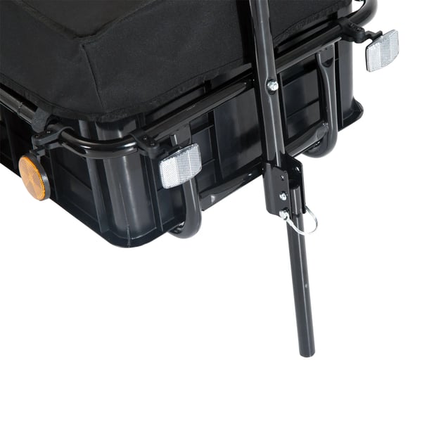 HOMCOM cykelanhænger, fragtanhænger til cykel, 40 kg bæreevne, transportanhænger, trækvogn, stål, Oxford-stof, sort, 144 x 59 x 80 cm