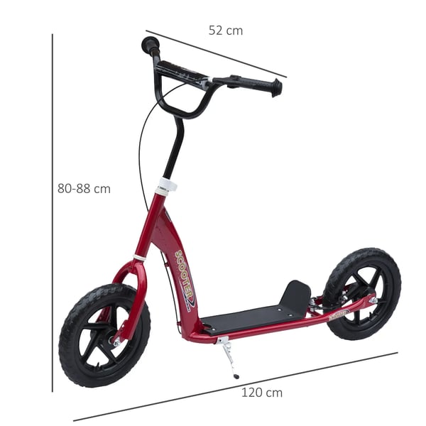 HOMCOM Løbecykel City 12 tommer Stål EVA Rød M. Bagbremse og Støttefod Børn 5-12 år