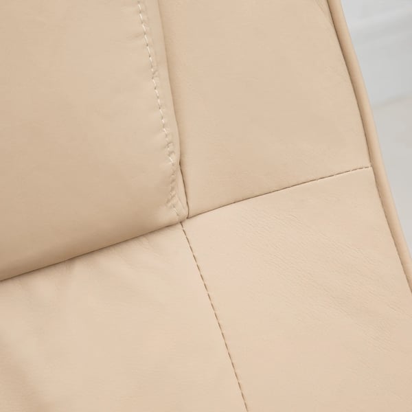 HOMCOM Massagestol med Liggende Funktion og Skammel, Kunstlæder, Creme - 77x84x95 cm
