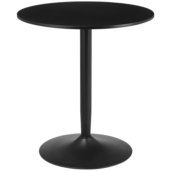 HOMCOM Rundt Spisebord til 2 - Moderne Kkkenbord i Sort MDF & Stål, Kompakt Design til Små Rum