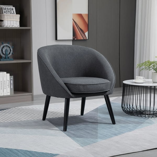 Lounge Sessel Cocktail Sessel Polstretol Kontorstol Stue Svinum Stue Stol Spise Stue Modern med Linned Look Træ Grå 71 x 65 x 75 cm