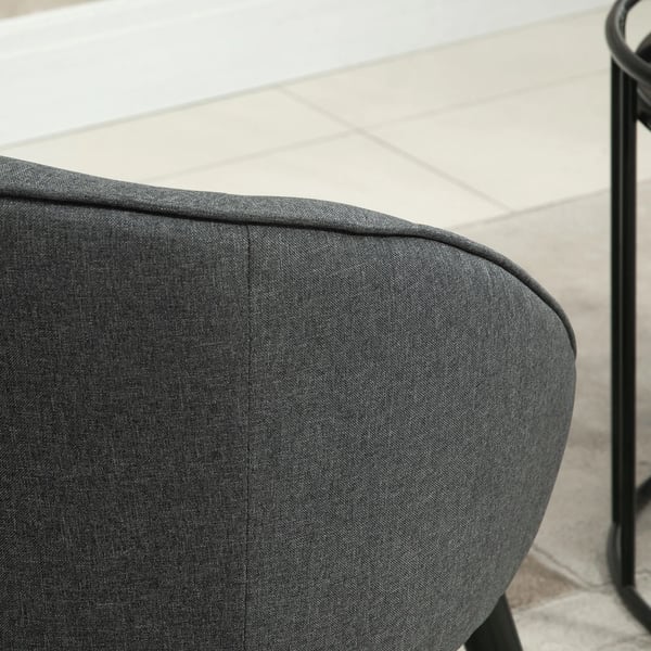 Lounge Sessel Cocktail Sessel Polstretol Kontorstol Stue Svinum Stue Stol Spise Stue Modern med Linned Look Træ Grå 71 x 65 x 75 cm