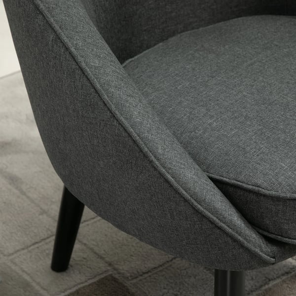 Lounge Sessel Cocktail Sessel Polstretol Kontorstol Stue Svinum Stue Stol Spise Stue Modern med Linned Look Træ Grå 71 x 65 x 75 cm