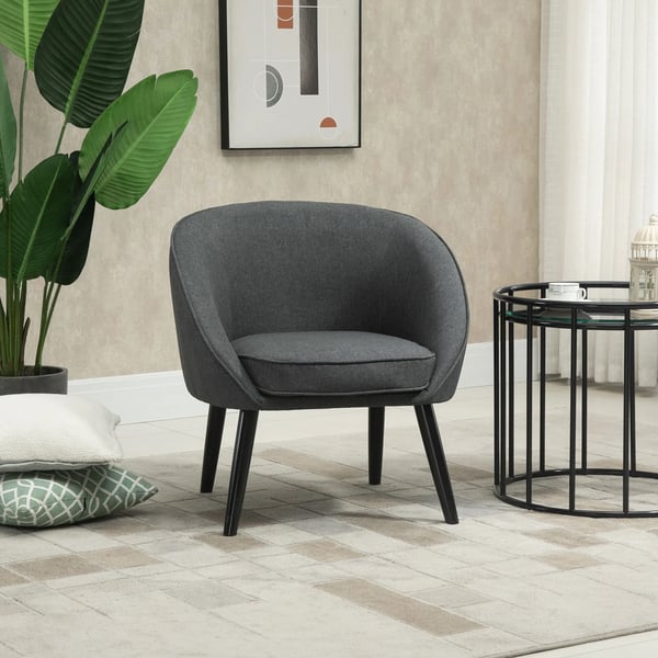 Lounge Sessel Cocktail Sessel Polstretol Kontorstol Stue Svinum Stue Stol Spise Stue Modern med Linned Look Træ Grå 71 x 65 x 75 cm