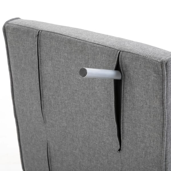 3-i-1 Sovestol, Gæsteseng med Ryglæn, Justerbar Lænestol, Chaiselongue, Linned-Polyester, Lysegrå