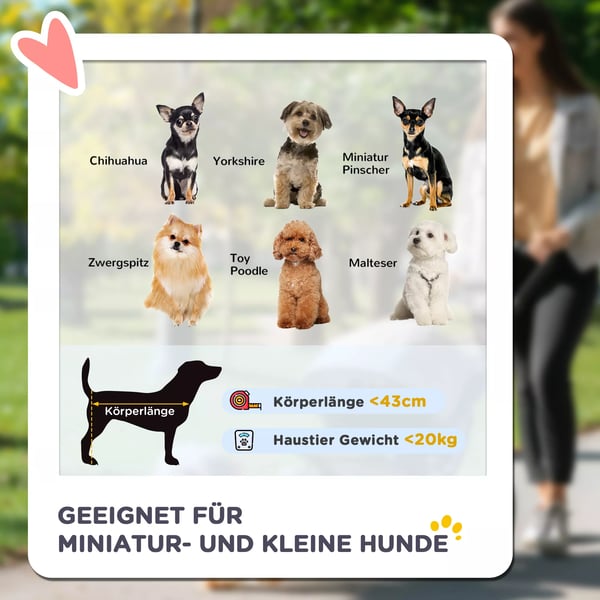 PawHut hundeklapvogn katteklapvogn med reflekser, sammenfoldelig, opbevaringskurv, solbeskyttelse, netvinduer, Oxford, grå