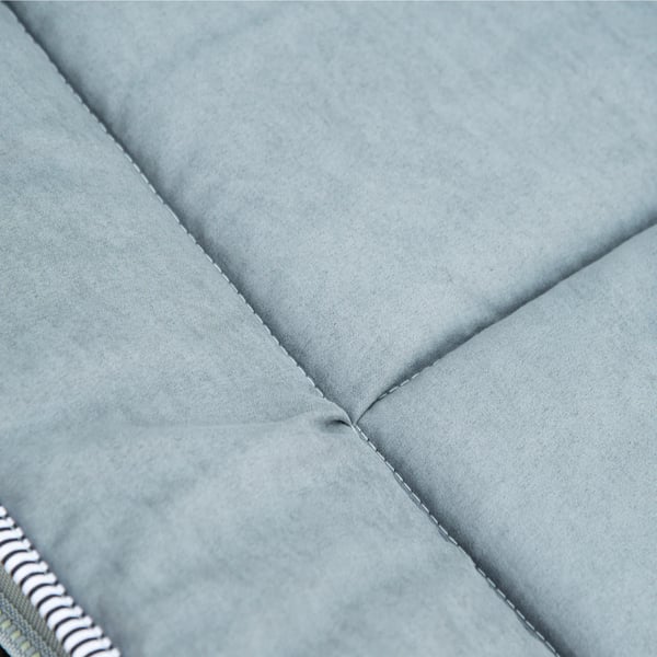 Outsunny foldbar campingstol med måtte, sidelomme, pude - lysegrå, polyester, op til 150 kg