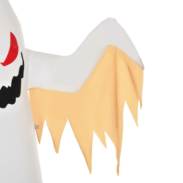 Halloween puhallettava haamu 2,4 m koristelu LED-valoilla IP44 Itse täyttyvä polyesteri Valkoinen + Punainen 150 x 80 x 240 cm
