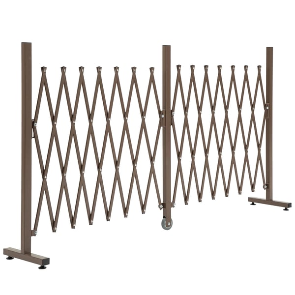 Outsunny Udtrækkeligt Saksgeitter til Afspærring og Espalier - Aluminium, Mørkebrun, 52-405cm B x 103,5cm H