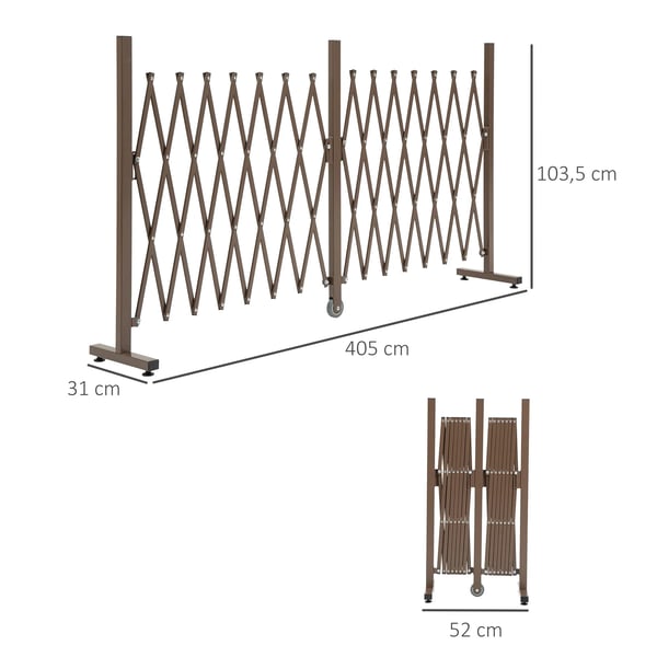 Outsunny Saksiristikko Laajennettava 52-405cm Puutarha Alumiini Tummanruskea H103.5cm