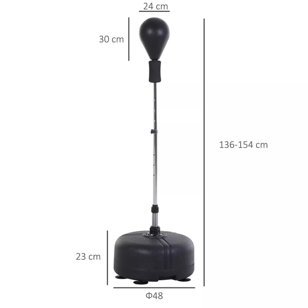 boksesæt - Justerbar hæjde 136-154cm, Sæt med handsker, Sort/Rød