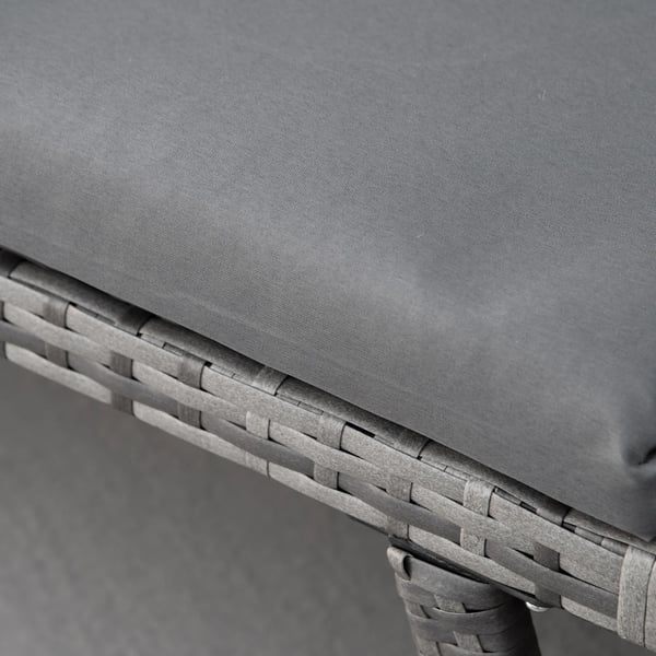 Outsunny 2-person polyrattan lounge sofa, grey, foldable armrests, steel, 129x63x67cm, for garden & patio