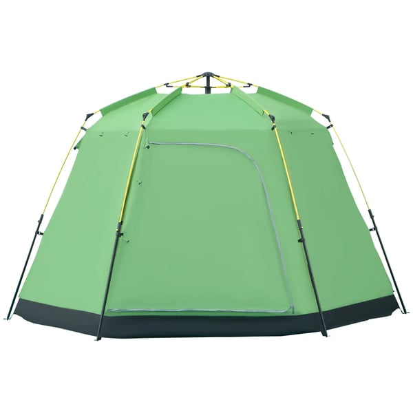 Outsunny Familietelt til 6 personer, nemt opsætning, PU2000mm, grøn polyester, 320x320x180cm
