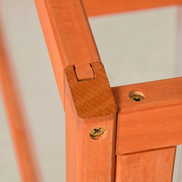 Outsunny Mini Drivhus Orange - Fyrretræ/Polycarbonat 90x46x40cm