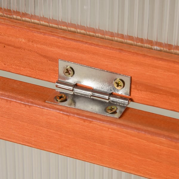 Outsunny Mini Drivhus Orange - Fyrretræ/Polycarbonat 90x46x40cm