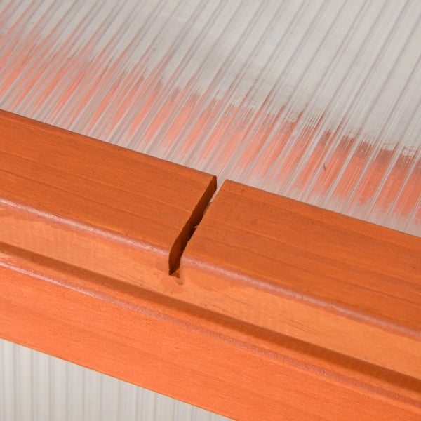 Outsunny Mini Drivhus Orange - Fyrretræ/Polycarbonat 90x46x40cm