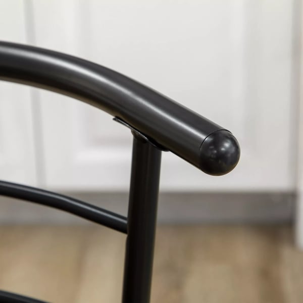 HOMCOM Spisebordssæt med 2 stole, Ovalt køkkenbord med opbevaring, Sort MDF & Metal