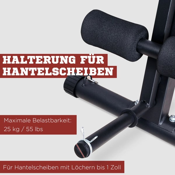 HOMCOM Multifunktionel Vægtbænk med Fjederbooster - Sort/Rød, op til 120 kg