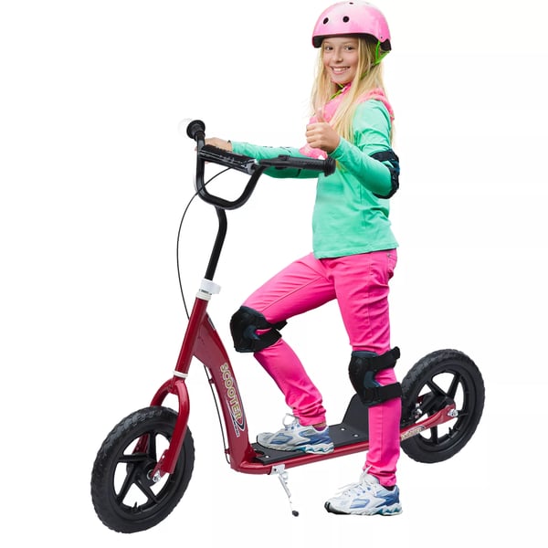HOMCOM Løbecykel City 12 tommer Stål EVA Rød M. Bagbremse og Støttefod Børn 5-12 år