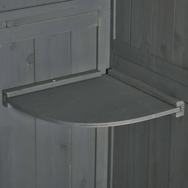 Outsunny haveskab i grantræ, grå+grøn - 77 x 54,2 x 179 cm