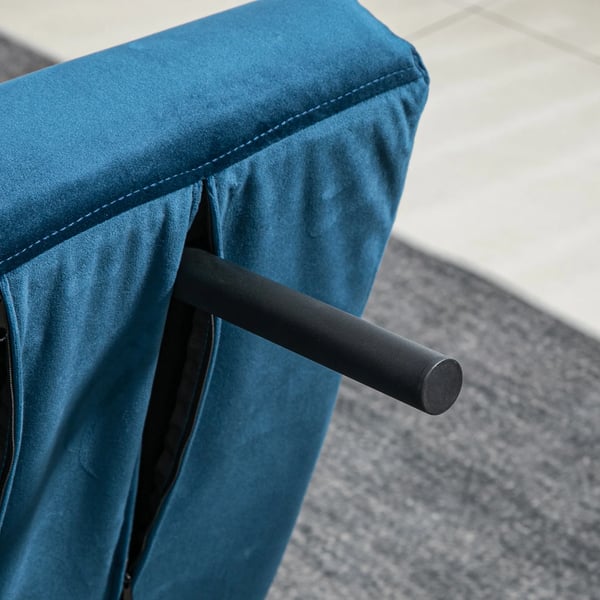 HOMCOM sovesofa afslapningsstol med sengefunktion foldesofa fløjl rygpude justerbart ryglæn blå 102x73x81cm