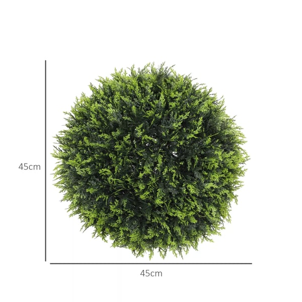 HOMCOM Sæt med 2 kunstige cedertræer, 45 cm, grøn plast, til hjemmet og kontoret
