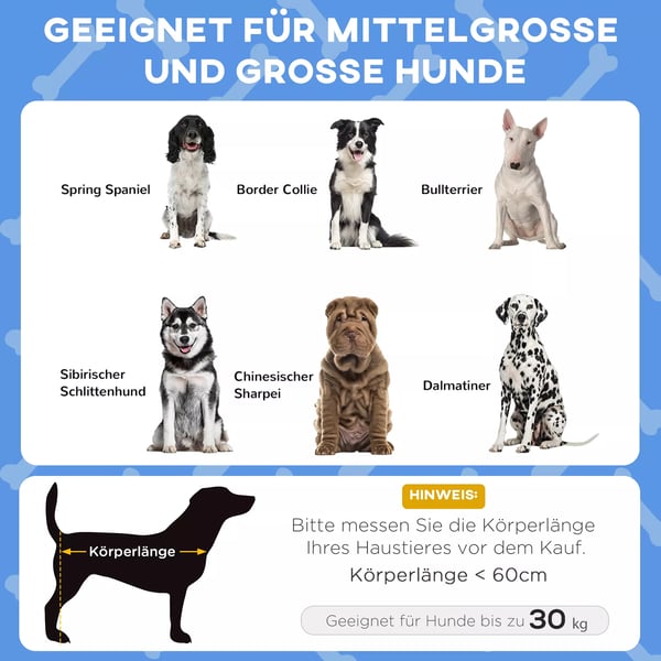 PawHut Hævet Hundeseng med Baldakin - Mørkeblå Oxford, Åndbar Udendørs Hundelounge, 91x76x89 cm