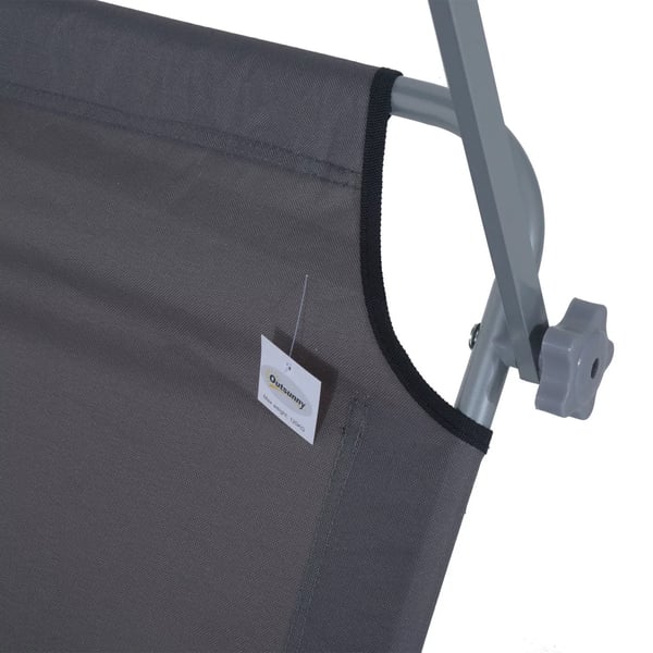 Outsunny Foldbar Solseng m. Skygge - Grå Polyester - 187 x 58 x 36 cm