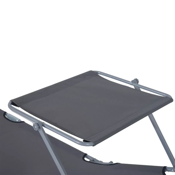 Outsunny Foldbar Solseng m. Skygge - Grå Polyester - 187 x 58 x 36 cm