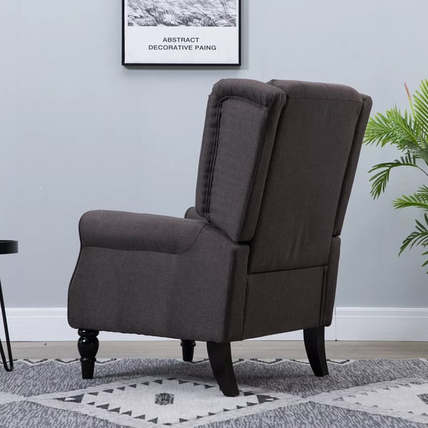 HOMCOM enkelt lænestol afslapningsstol enkeltstol med tufting træben polyester brun 76 x 86 x 108 cm