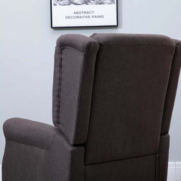 HOMCOM enkelt lænestol afslapningsstol enkeltstol med tufting træben polyester brun 76 x 86 x 108 cm