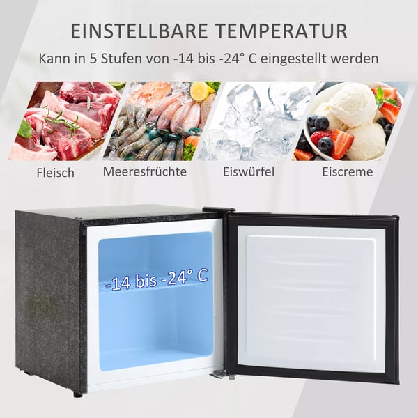 HOMCOM Mini Fryser 35L - Sort Stål/Plast - Kompakt & Energieffektiv