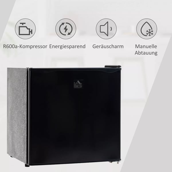 HOMCOM Mini Fryser 35L - Sort Stål/Plast - Kompakt & Energieffektiv