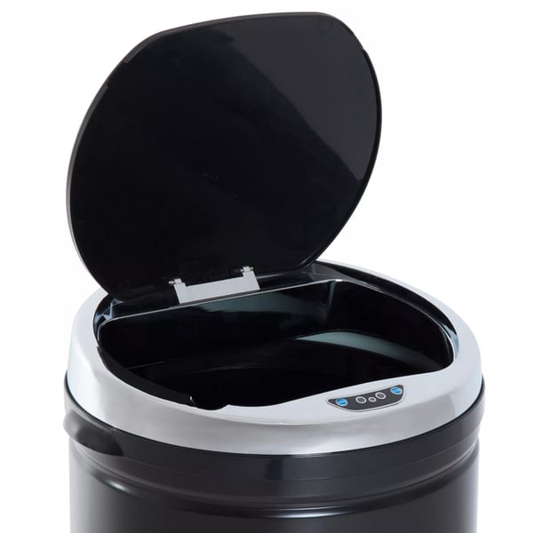 HOMCOM Automatiske Sensor Skraldespand 50L - Sort Rustfrit Stål - IR Sensor, Affaldsspand til Køkken