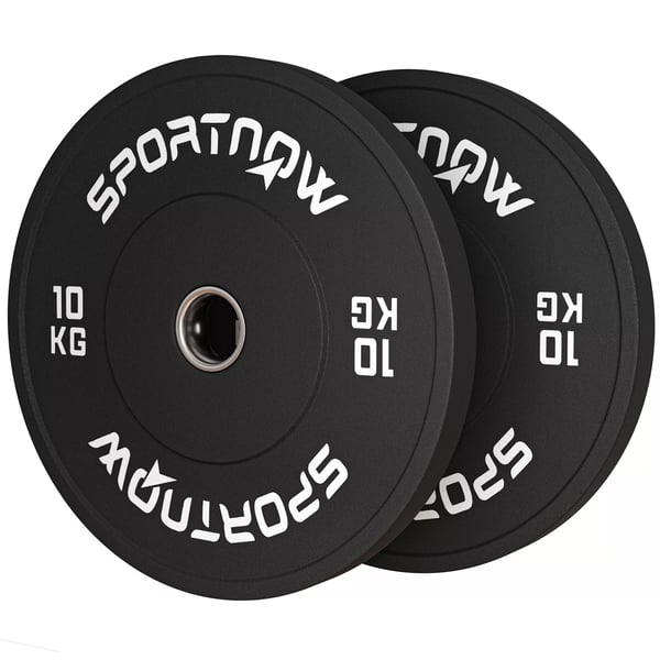 SPORTNOW-painolevysarja, 2 x 10 kg, painolevyt 5 cm tangolle, Ø 50 mm reikä, musta